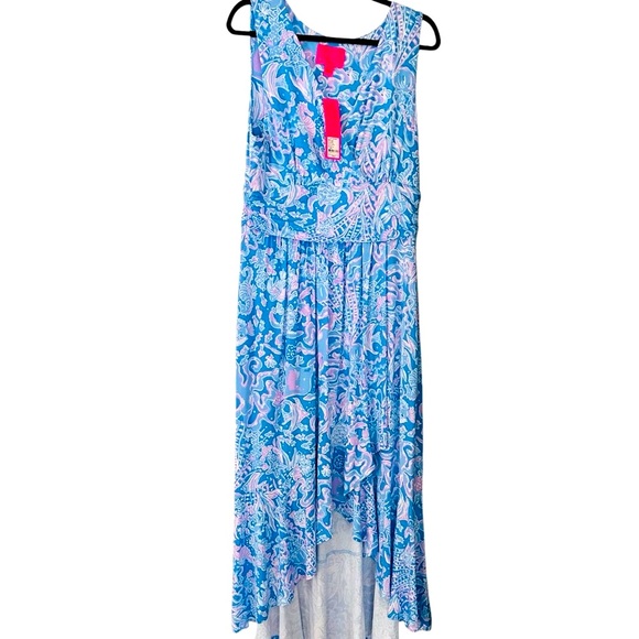 New Lillly Pulitzer Moana - High-Low Wrap Maxi Sleeveless Dress Size Large NWT - Picture 4 of 12